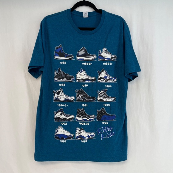 Retro Kicks T-Shirt 1986-1998 Blue Men’s Size Large - Picture 2 of 11